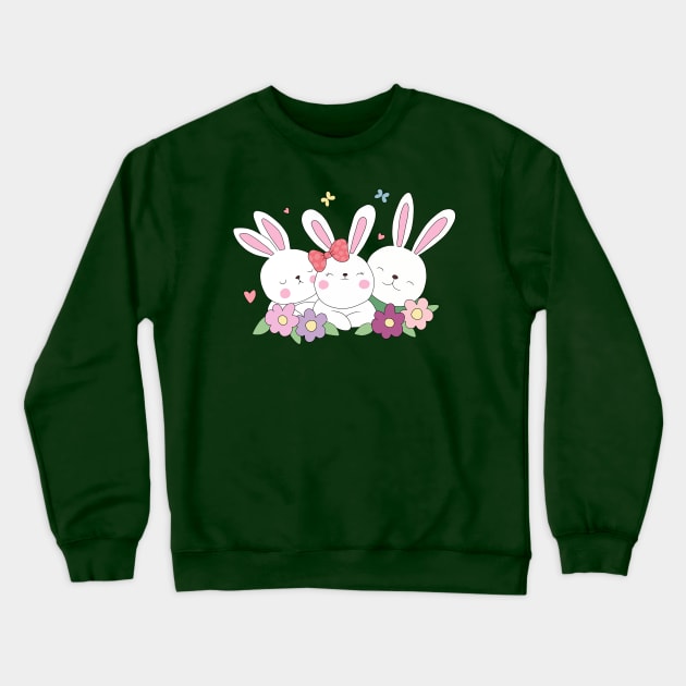 Easter Bunnies Crewneck Sweatshirt by valentinahramov